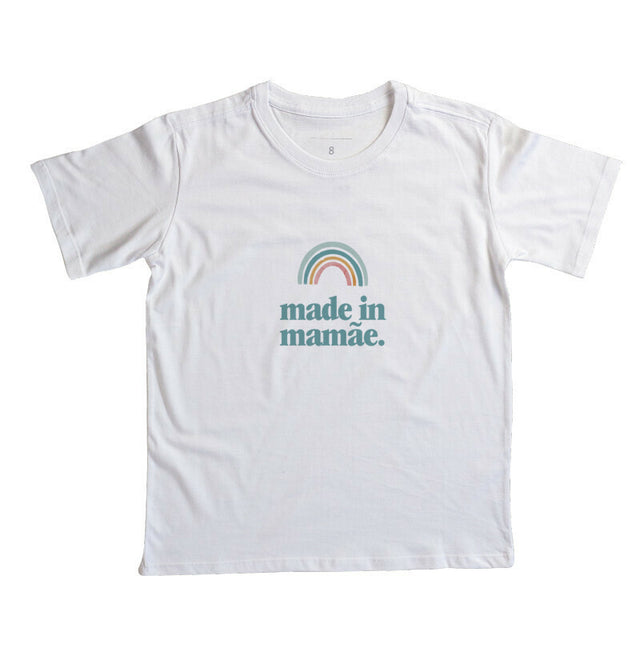 Camiseta KIDS Made In Mamãe Rainbow