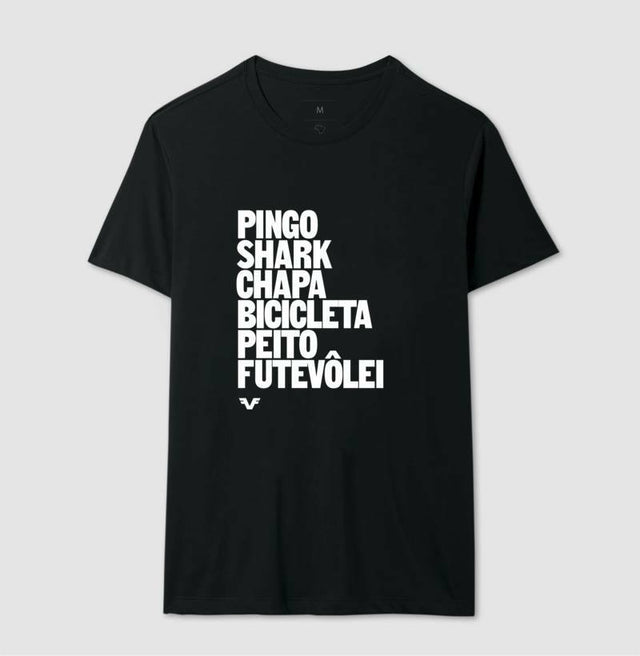 Camiseta Pingo, Shark, Chapa, Bicicleta, Peito e Futevôlei - V2